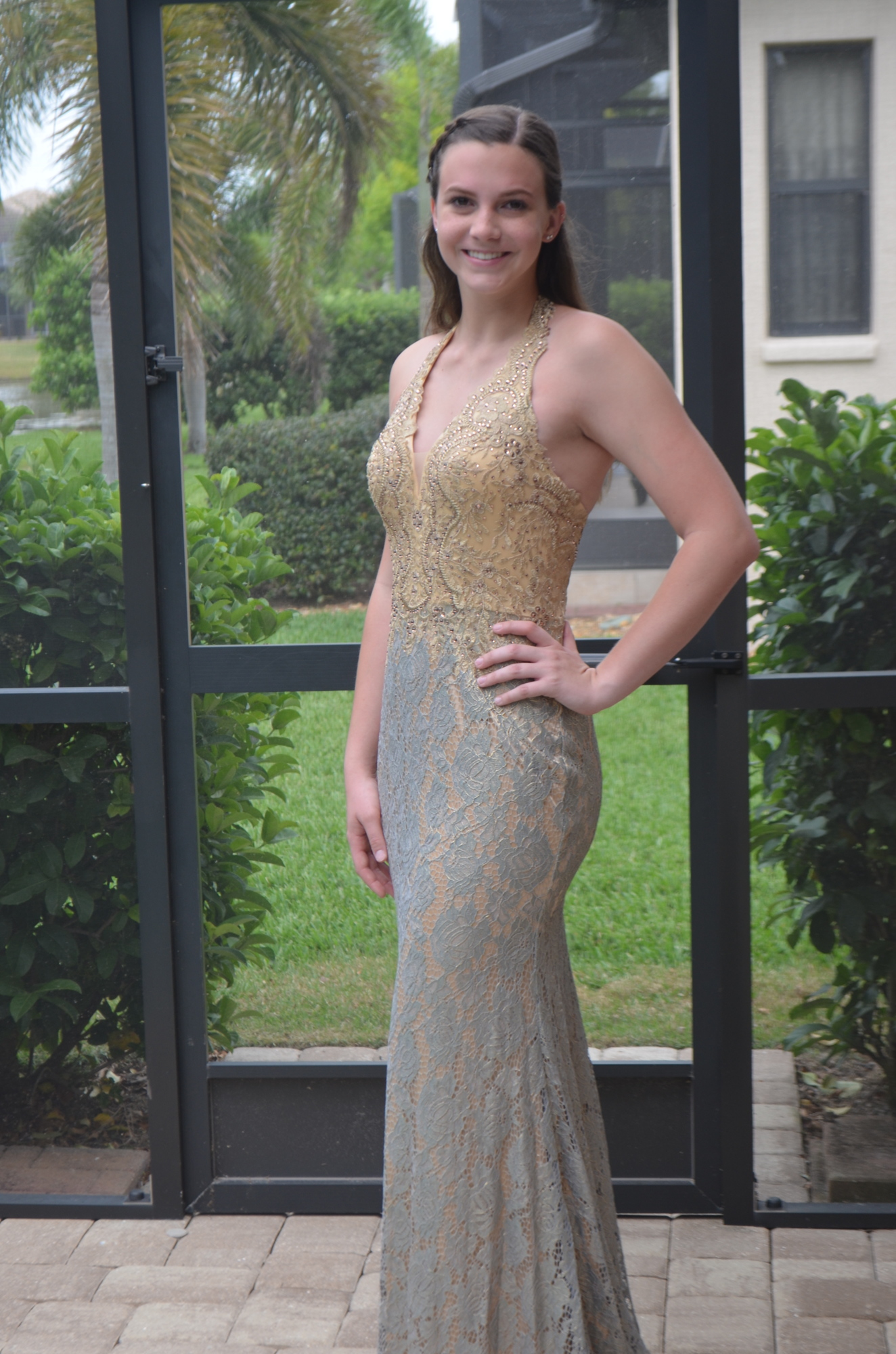 Emily Manning models the prom dress she's wearing to Lakewood Ranch's prom on April 13.