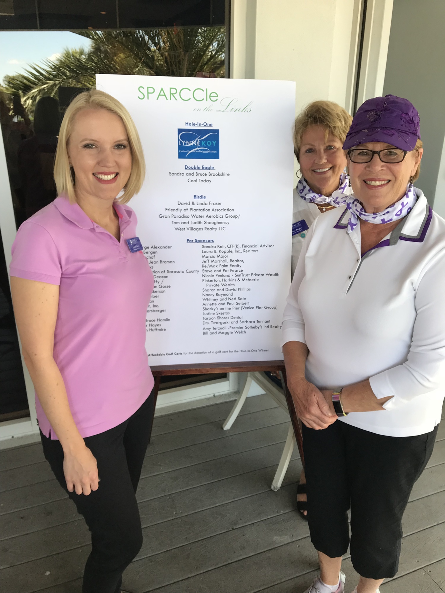 SPARCC CEO & President Jessica Hays, SPARCC Auxiliary President Linda Bergen and Co-Chairwoman Sandy Fulkerson