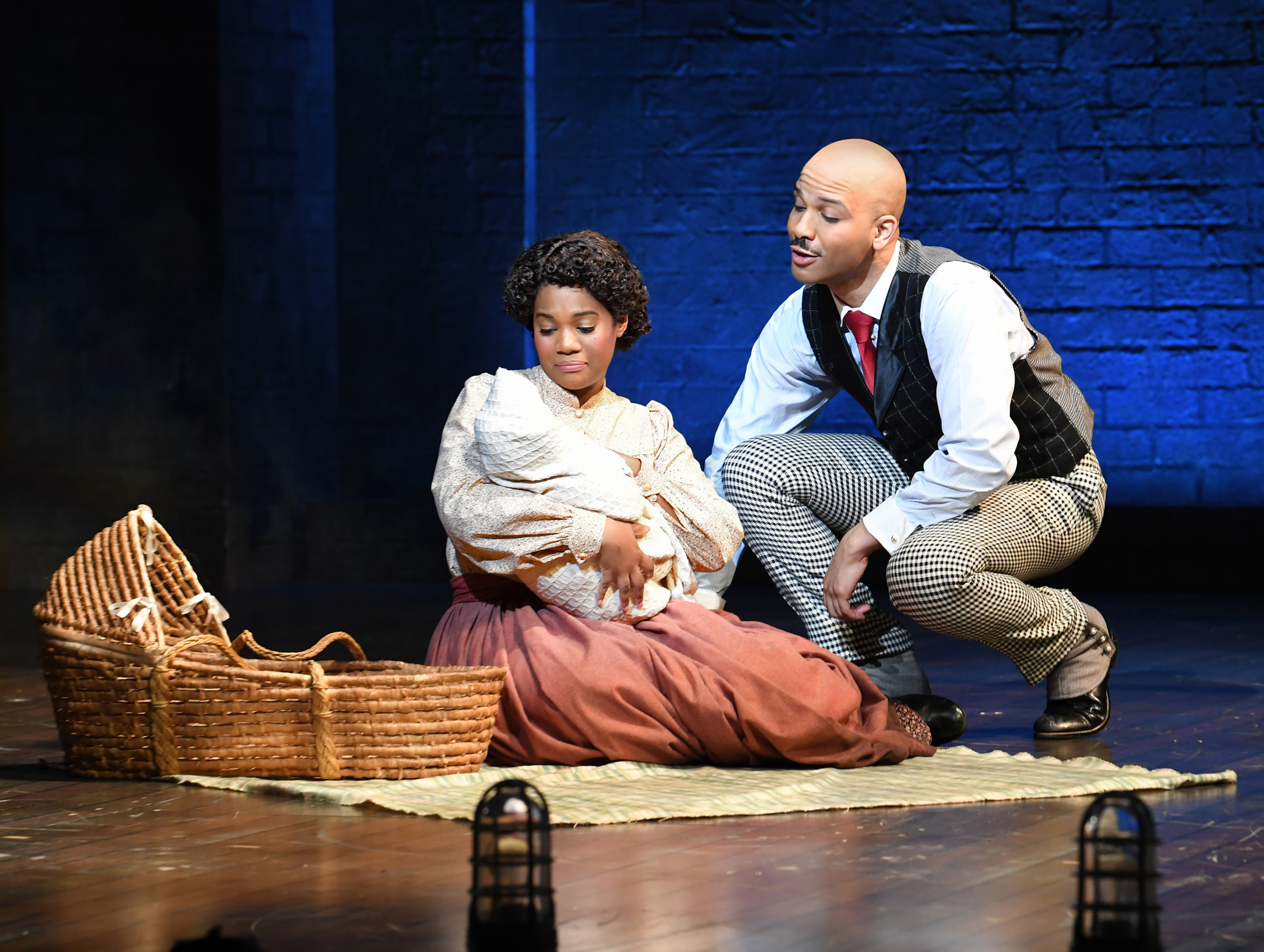Danyel Fulton and Jared Joseph play new parents Sarah and Coalhouse Walker Jr. in Asolo Repertory Theatre’s intimate cast of “Ragtime.” Photo by Cliff Roles