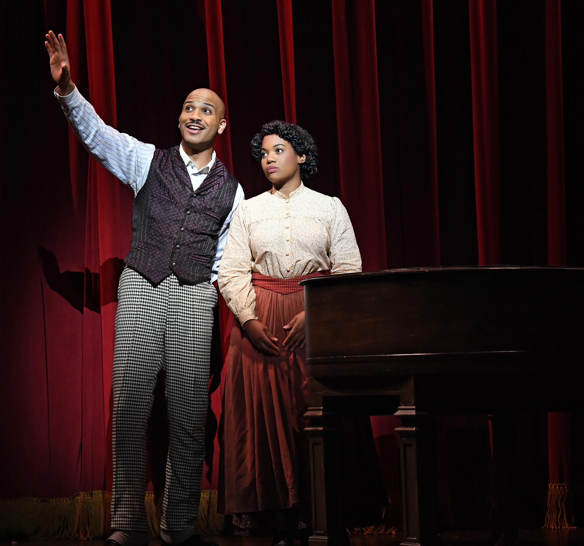 Jared Joseph and Danyel Fulton play new parents Sarah and Coalhouse Walker Jr. in Asolo Repertory Theatre’s intimate cast of “Ragtime.” Photo by Cliff Roles