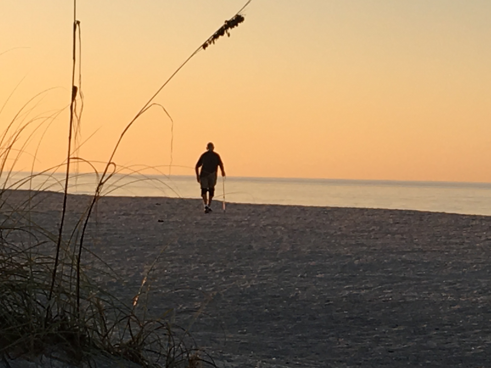 A neighbor of Warren Roberts' captured him walking the beach one December 2017 morning.