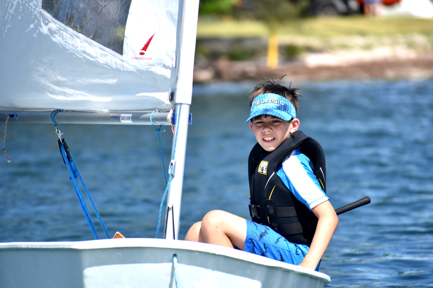 Michael Shaefer sails around Sarasota Bay during a Sarasota Youth Sailing camp last year. 