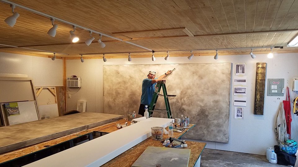 Robert Michelle Casarietti works at the couple's home (garage) studio in Sarasota's Park East neighborhood. Courtesy photo