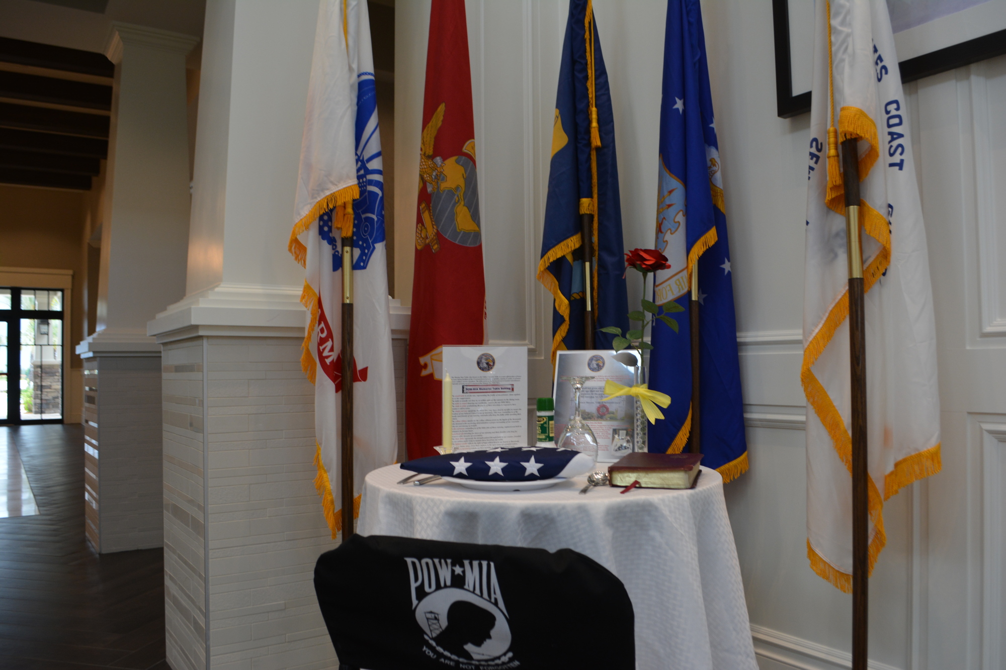 The Missing Man Table is set up at the Del Webb clubhouse.