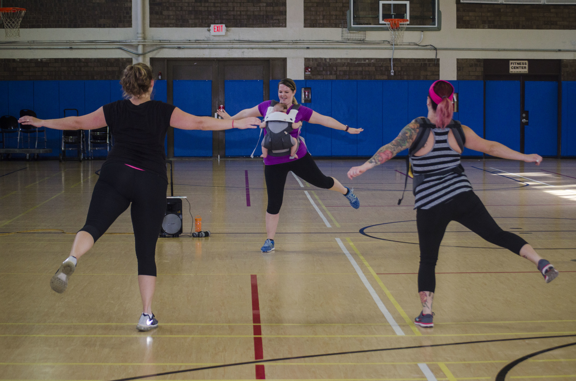 Ashley Murphy leads her first Mama’s Got Groove class Jan. 2 in the Arlington Park gym.