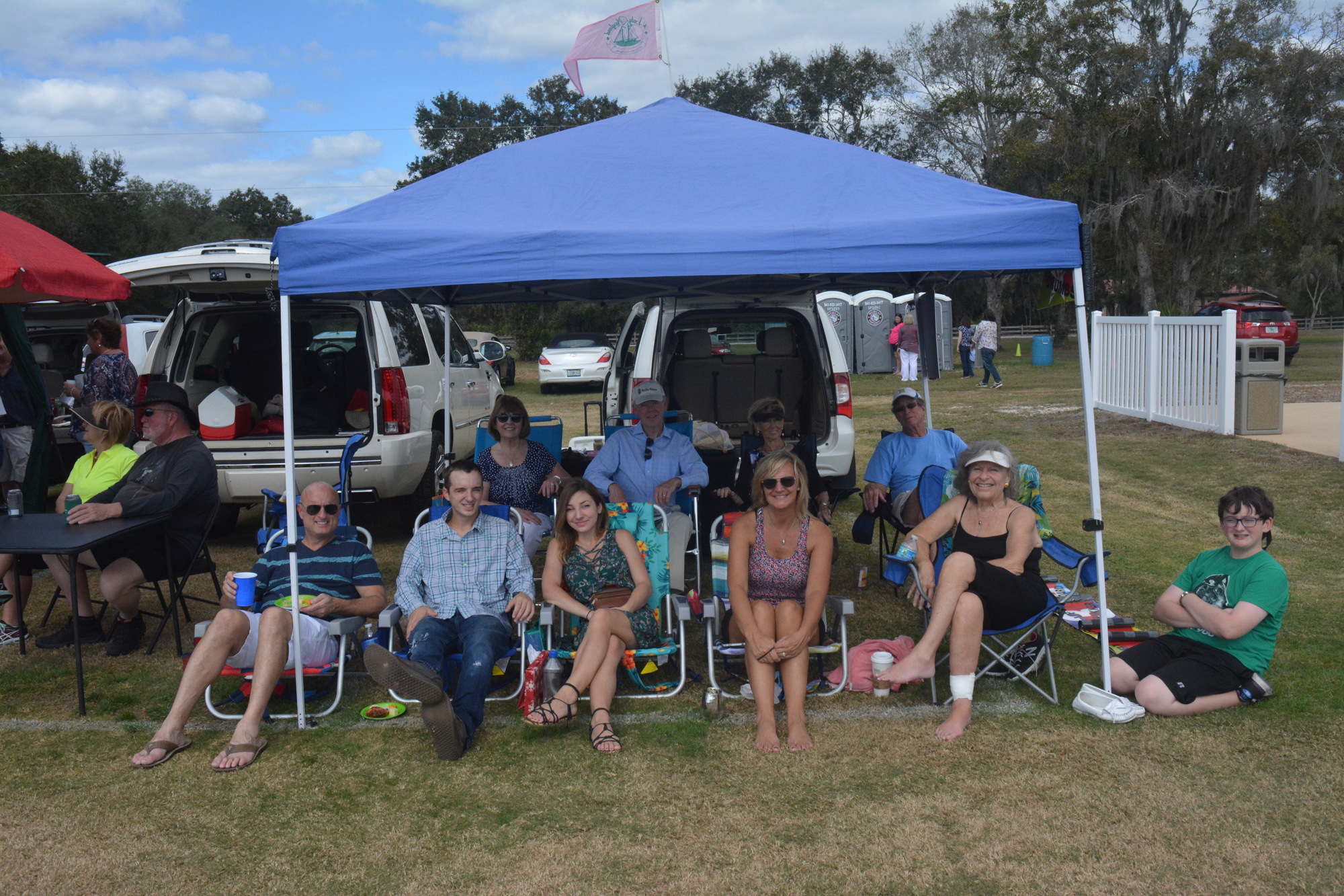 The Chukker Crumbs tailgating group.