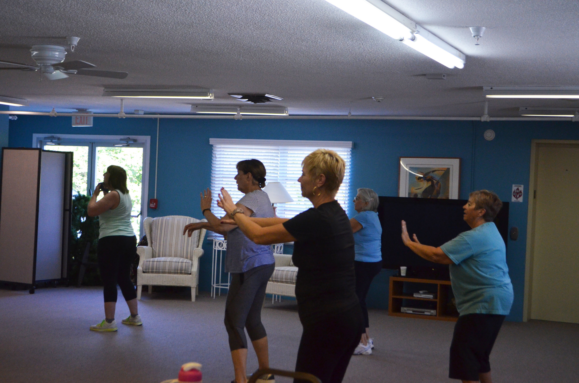 Aging in Paradise patrons participate in a Zumba class Jan. 12.  The weekly class is taught by Suzy Brenner.