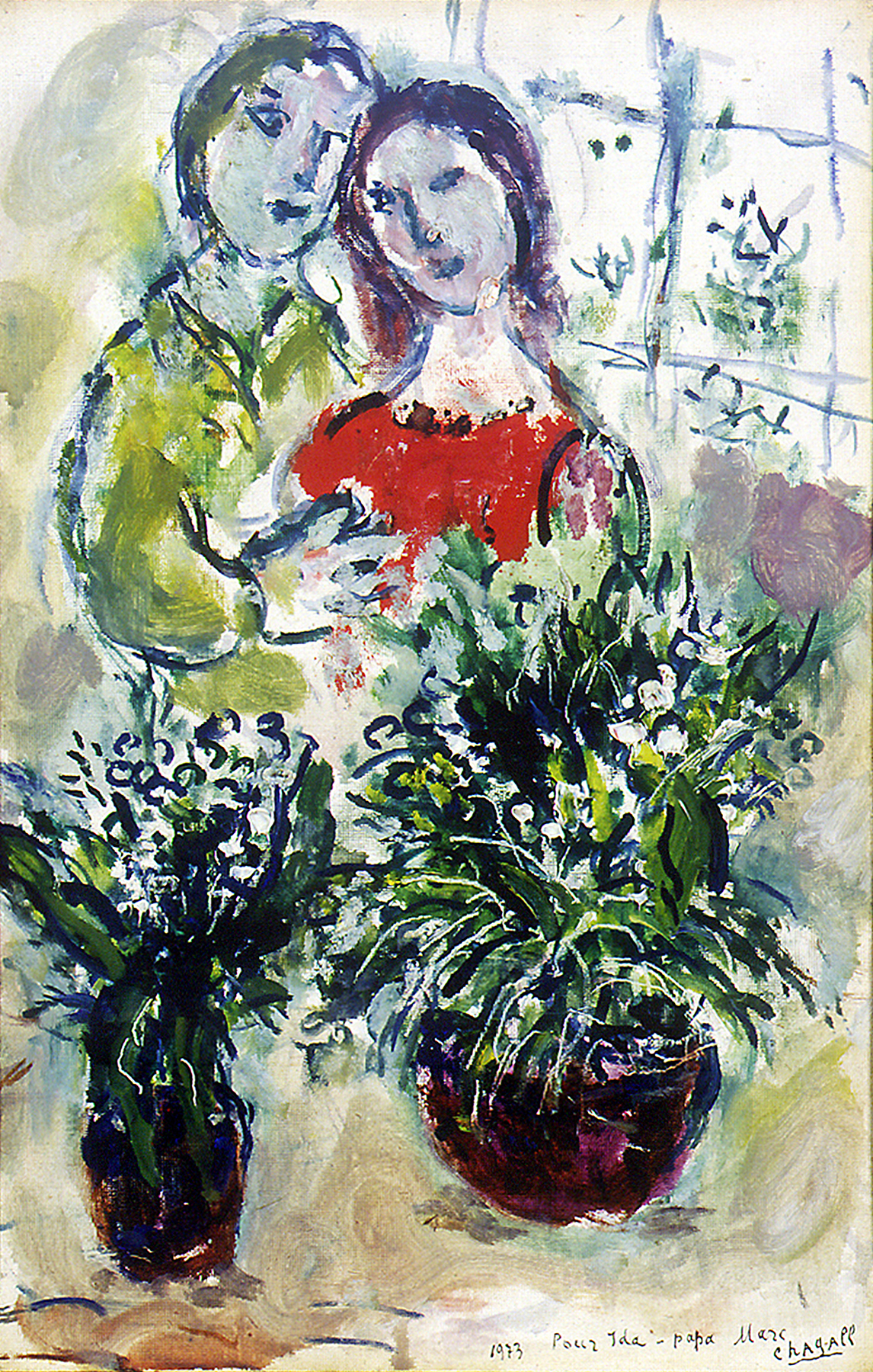 Courtesy photo Chagall’s “Couple With Lilies of the Valley” is featured at Marie Selby Botanical Gardens.