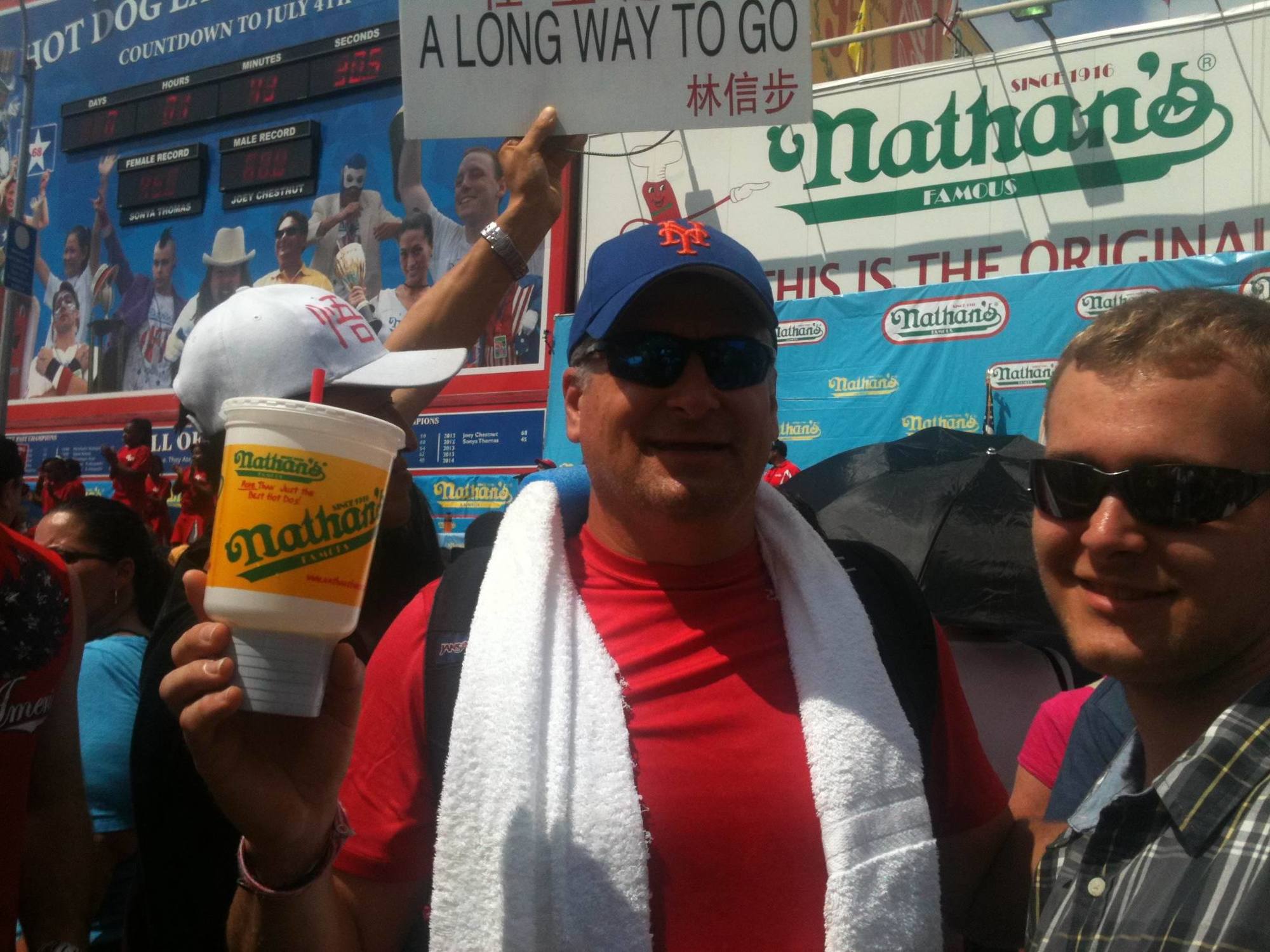 Marc and Ryan Kohn at the 2013 Nathan's Hot Dog Eating Contest on Coney Island, N.Y.