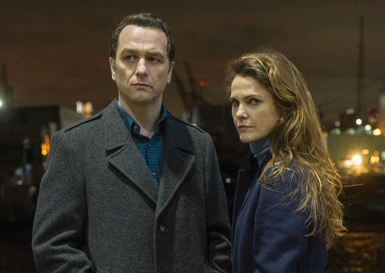 Matthew Rhys and Keri Russell as Philip and Elizabeth Jennings in 