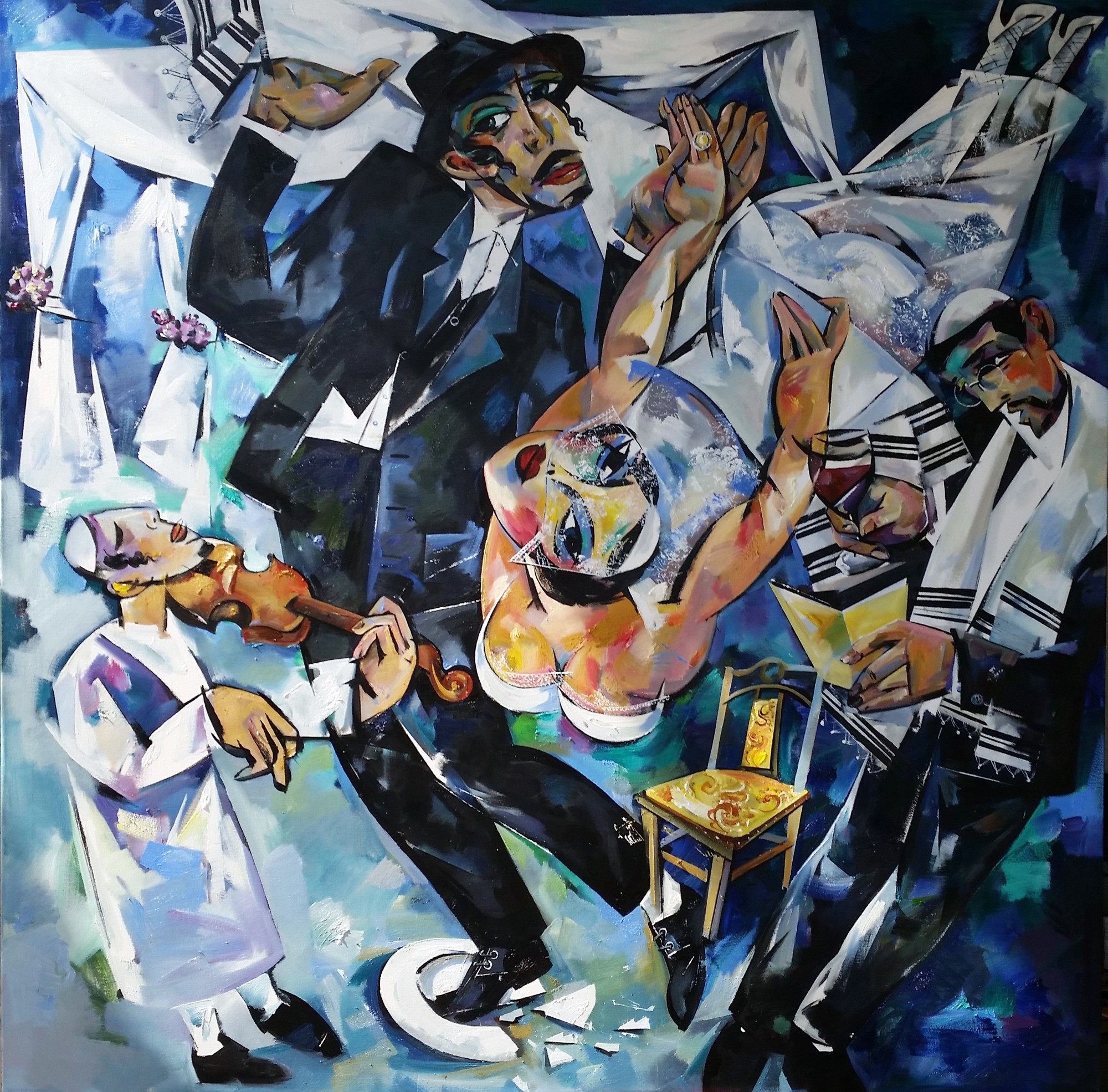 “Mazel Tov!” is one of many paintings Alexander has  created to focus on the joyous aspects of the Jewish faith. Courtesy image