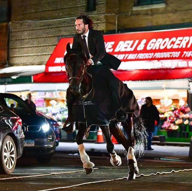 A very important photo of Keanu Reeves riding a horse. Image source: 