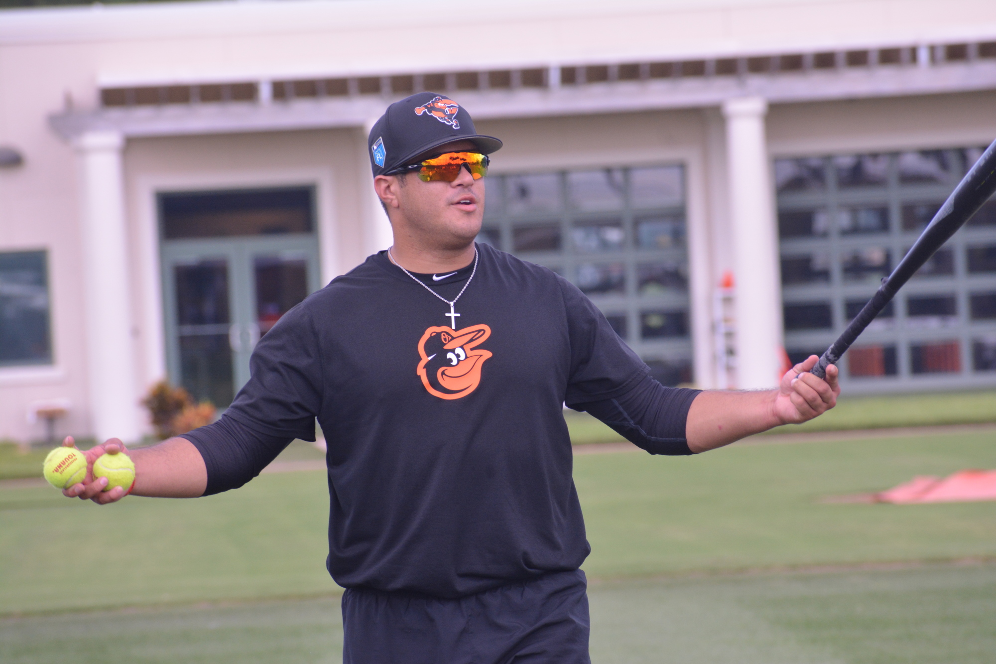 Frederick Keys pitcher Christian Turnipseed helped coach the Lakewood Ranch campers.