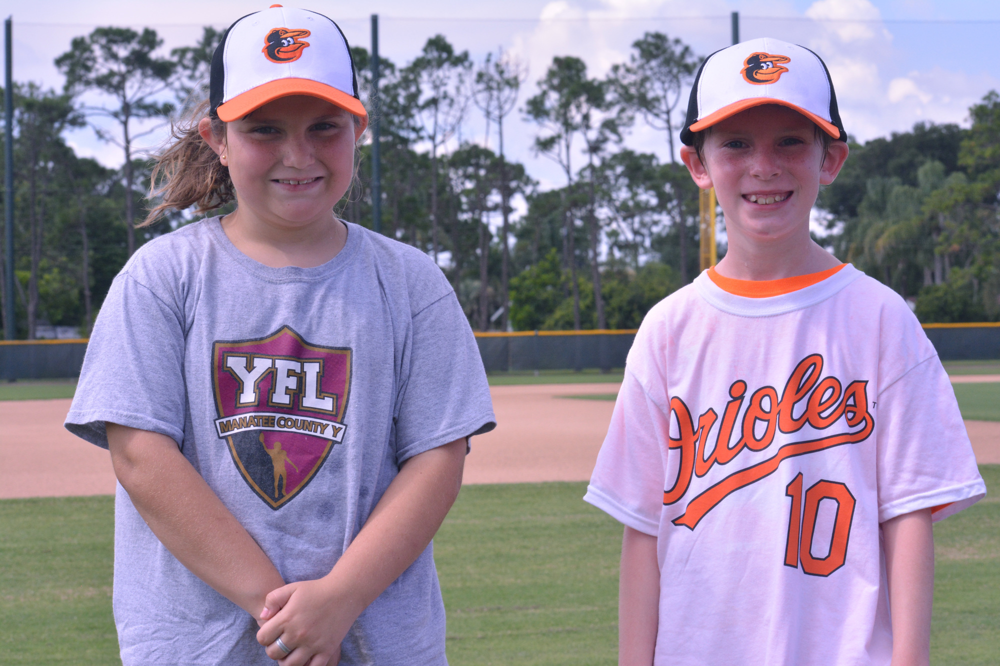 Carson Kirkman and Aiden Forson, both 9, enjoyed their day at Ed Smith Stadium.