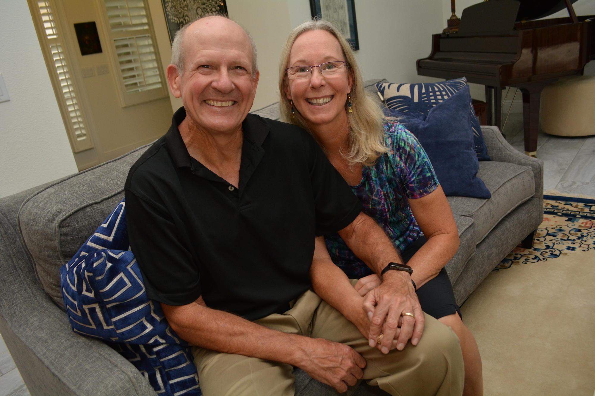 Jim and Susan Eicken got married in college during winter break when their friends could attend their wedding. They do almost everything together — travel, tennis, photography and cycling.