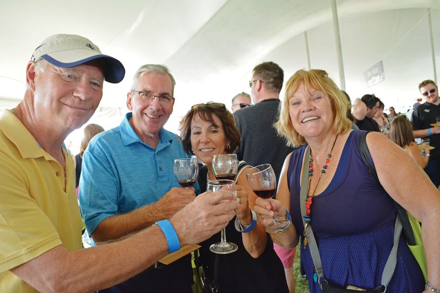 Mark Collins, Jim Nilsson, Joan Nilsson and Pat Collins, of Country Club East, attend the Suncoast Food and Wine Festival every year.
