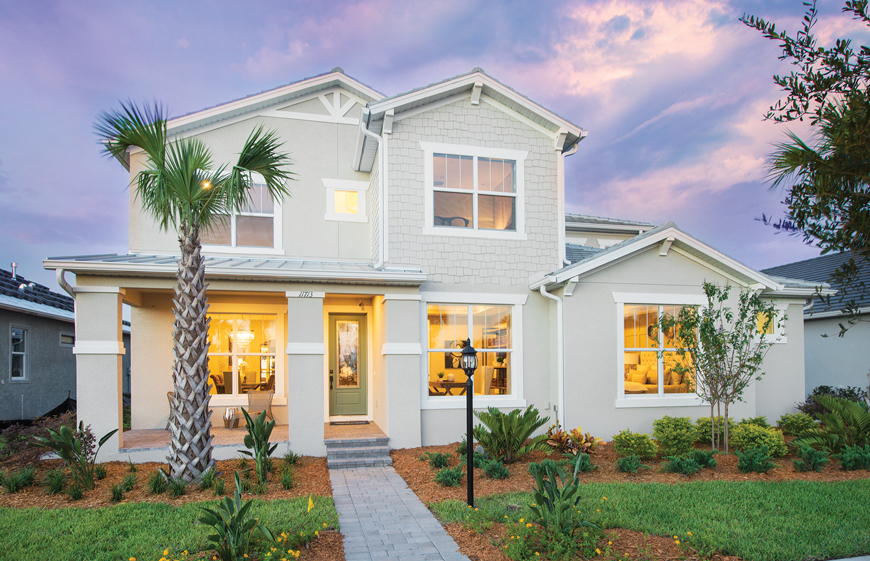 The Springview model by DiVosta at Mallory Park features Craftsman details and a rocking chair-ready front porch. The community offers 17 different models with prices starting at $300,000.