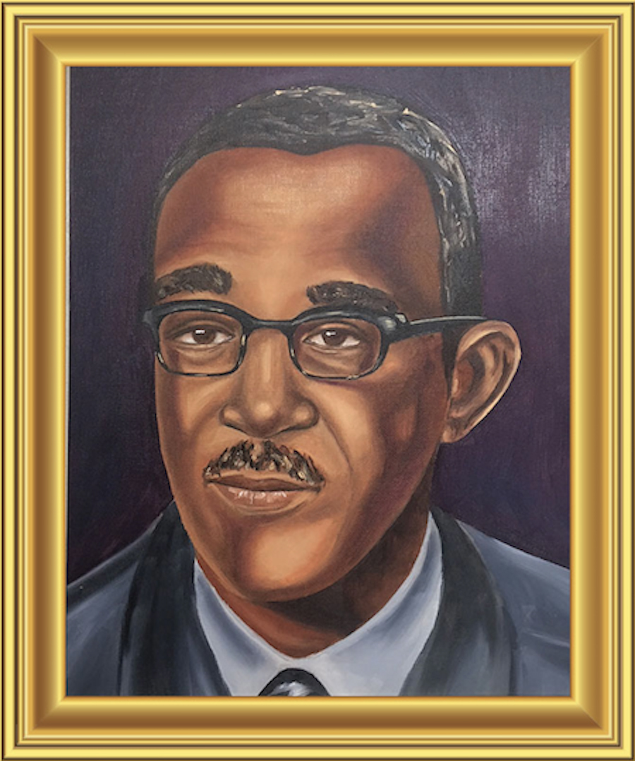 The late Dr. John Chenault, the first African-American physician allowed to practice at Sarasota Memorial Hospital, was honored with a portrait by Ringling student Yekaterina “Katy” Kaydash. Courtesy photo.