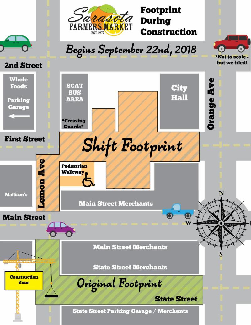 The Sarasota Farmers Market provided this image detailing the new location for the weekly event. 