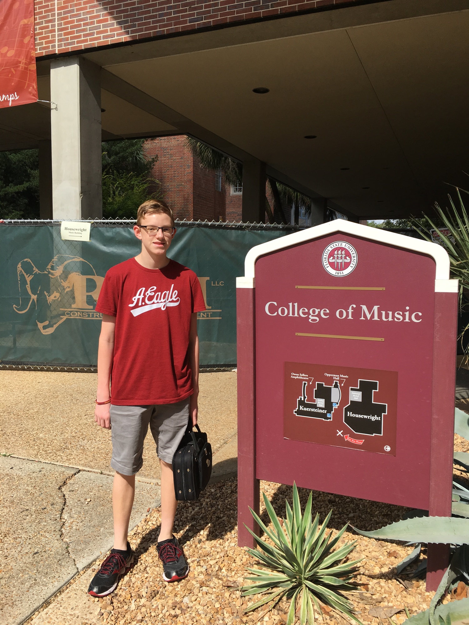 Matthew Powers, 15, attended band camp at Florida State University for three summers in a row. He wanted to become a band director and valued learning to play multiple instruments. Courtesy photo.