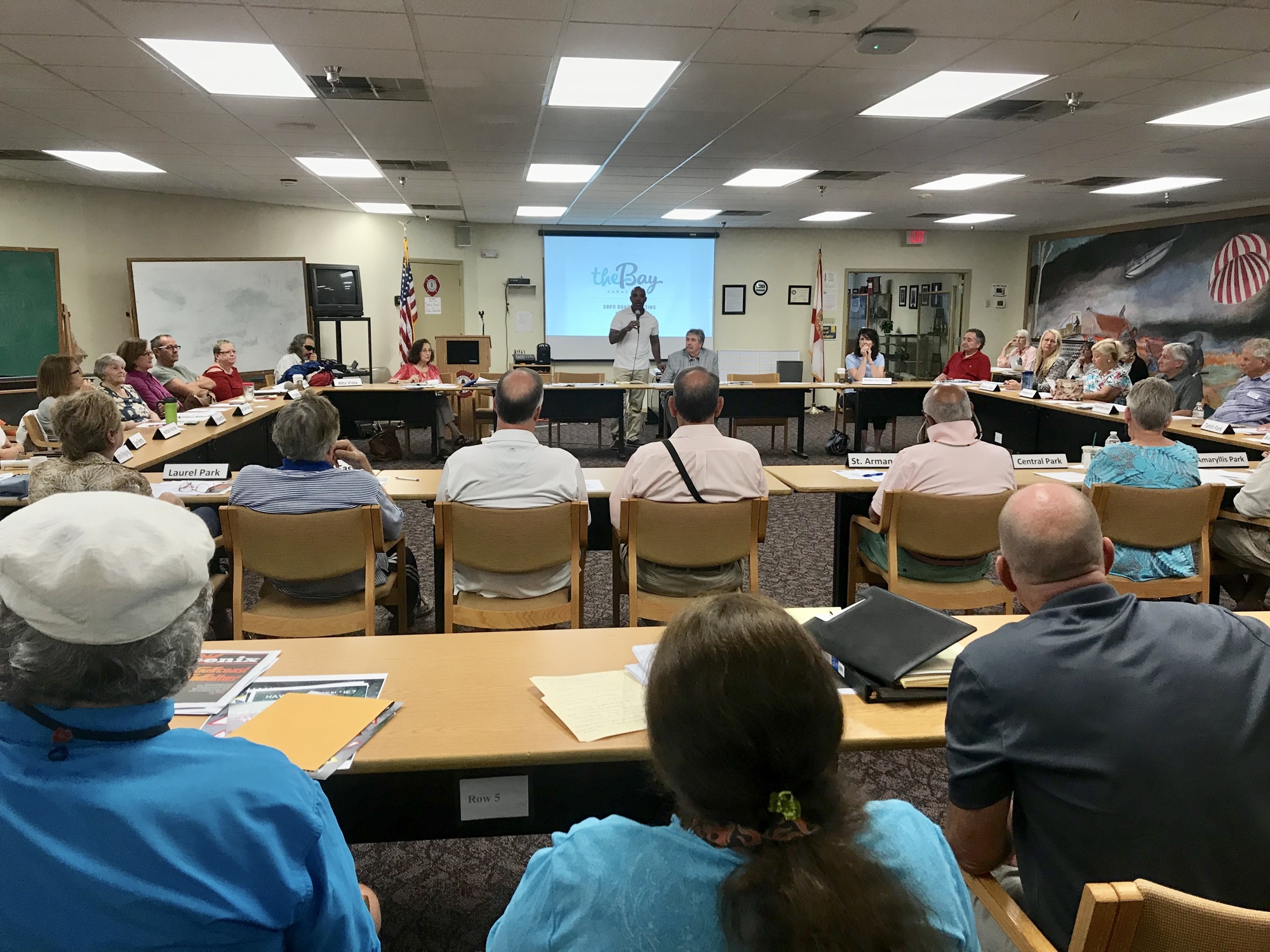 Deputy City Manager Marlon Brown speaks at a May CCNA meeting. City officials regularly attend the organization's monthly meetings. Photo courtesy city of Sarasota.