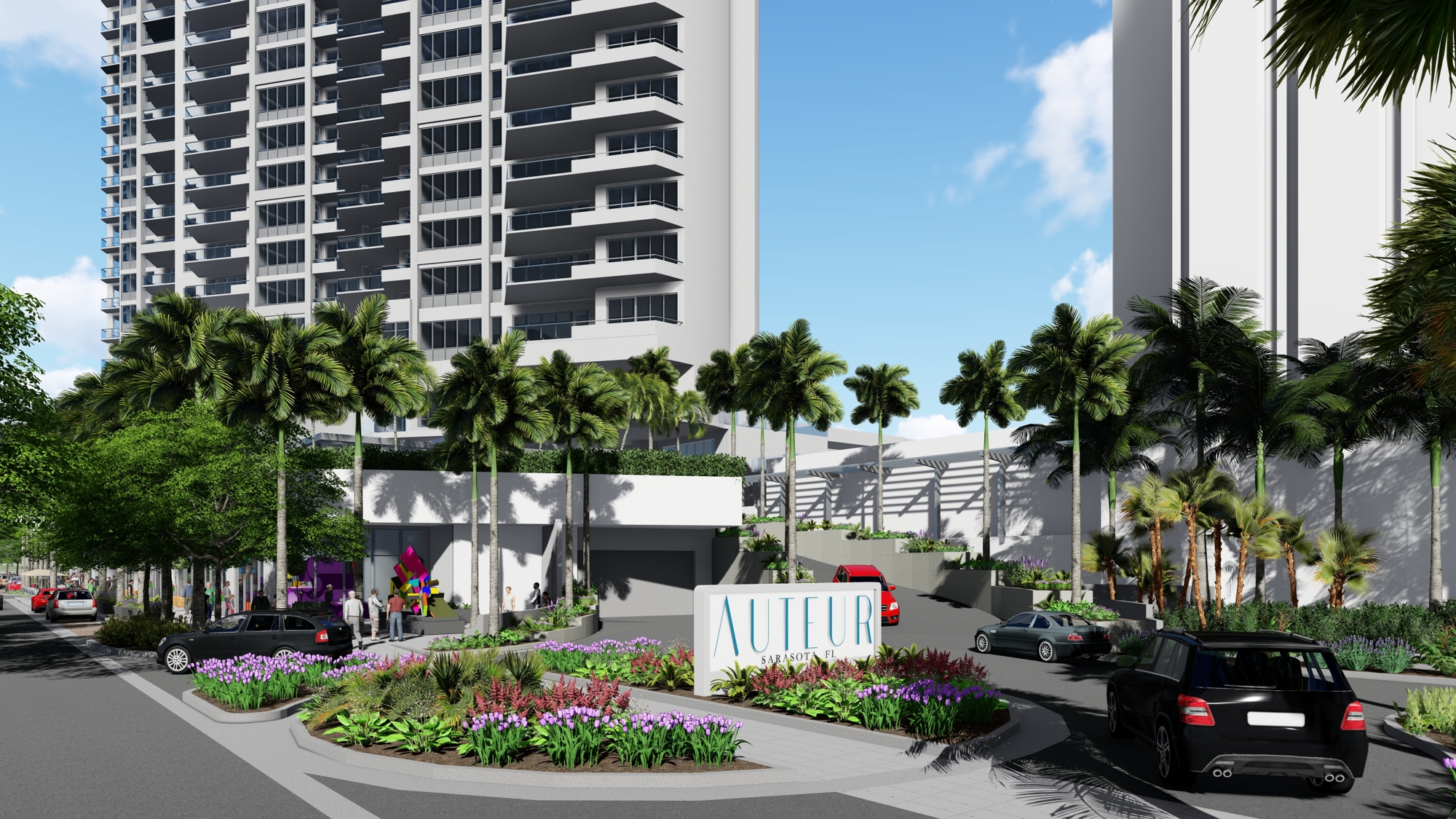 The project includes landscaping designed to create an improved pedestrian-level experience.