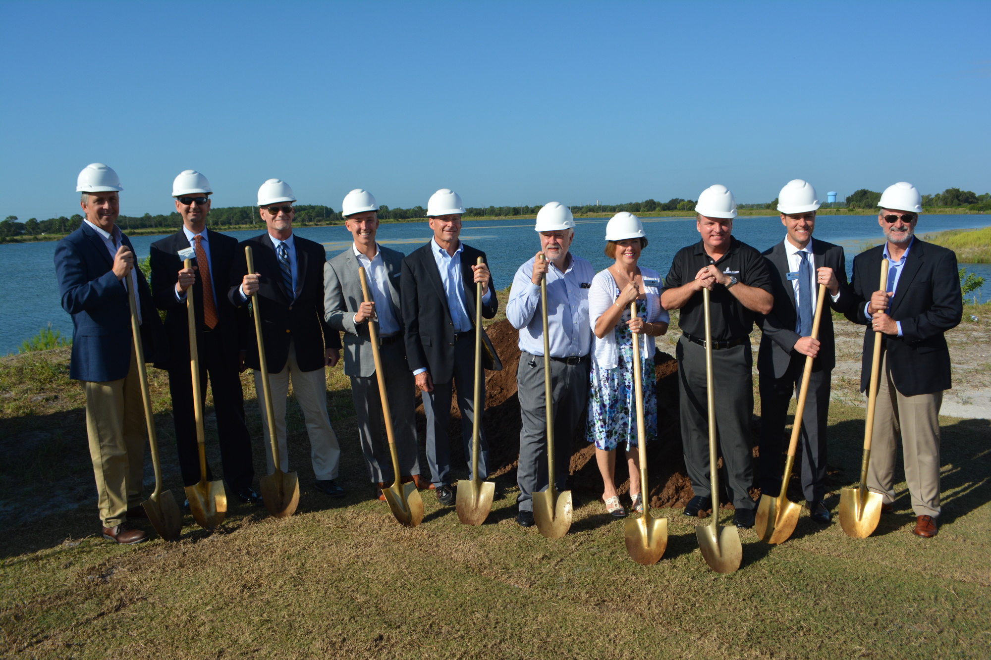 It's all hands on shovels as the ground is broken Thursday at Waterside Place in Lakewood Ranch.