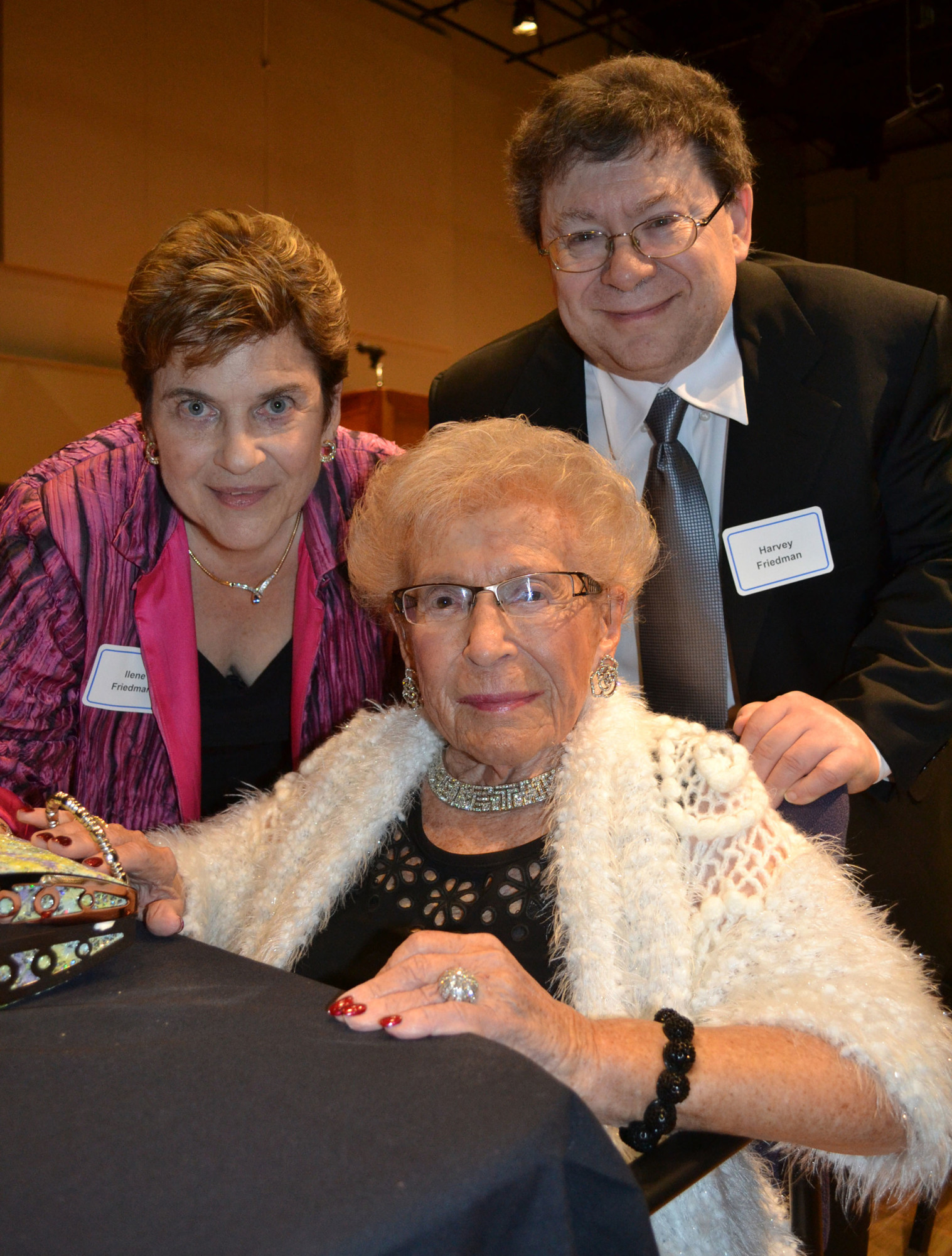 Bea Friedman, center, with her daughter, Ilene, and son Harvey. 