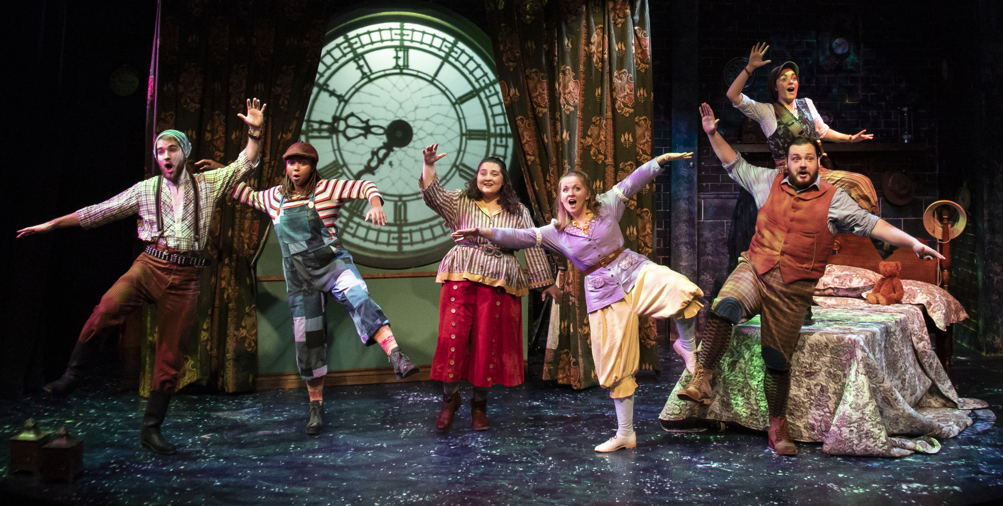 The cast of “Peter Pan” consists of six FST apprentice actors who each play several characters throughout the course of the show. Courtesy photo