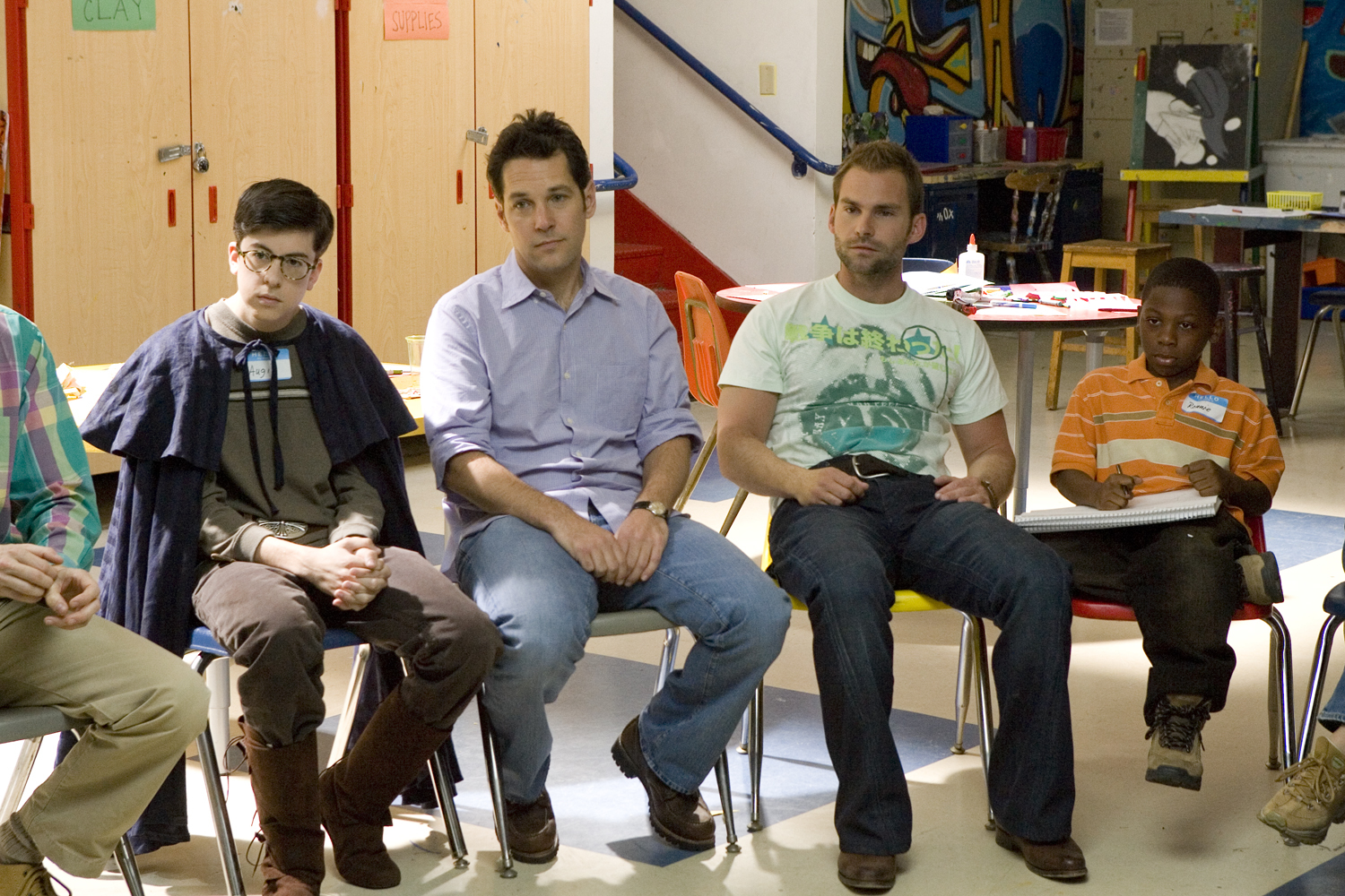 Christopher Mintz-Plasse, Paul Rudd, Seann William Scott and Bobb'e J. Thompson in 