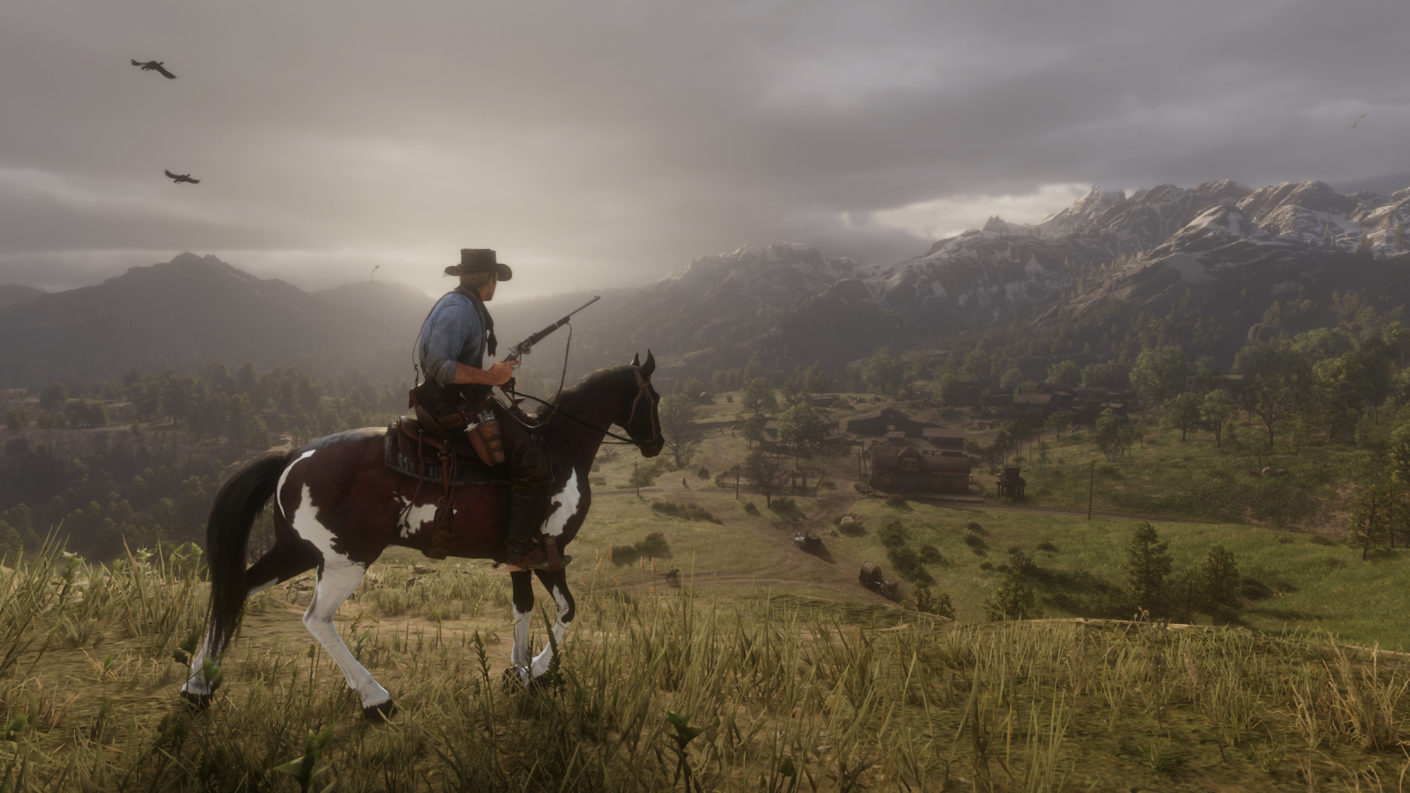 Arthur Morgan rides a trusty steed in 