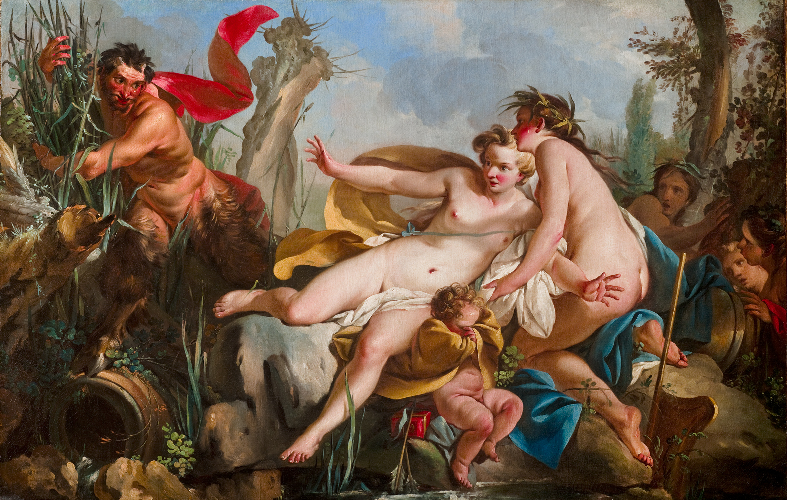 “Pan and Syrinx” by Jean-Baptiste-Marie Pierre is one of the 80 works on display as part of “Storytelling: French Art from The Horvitz Collection.” Courtesy image