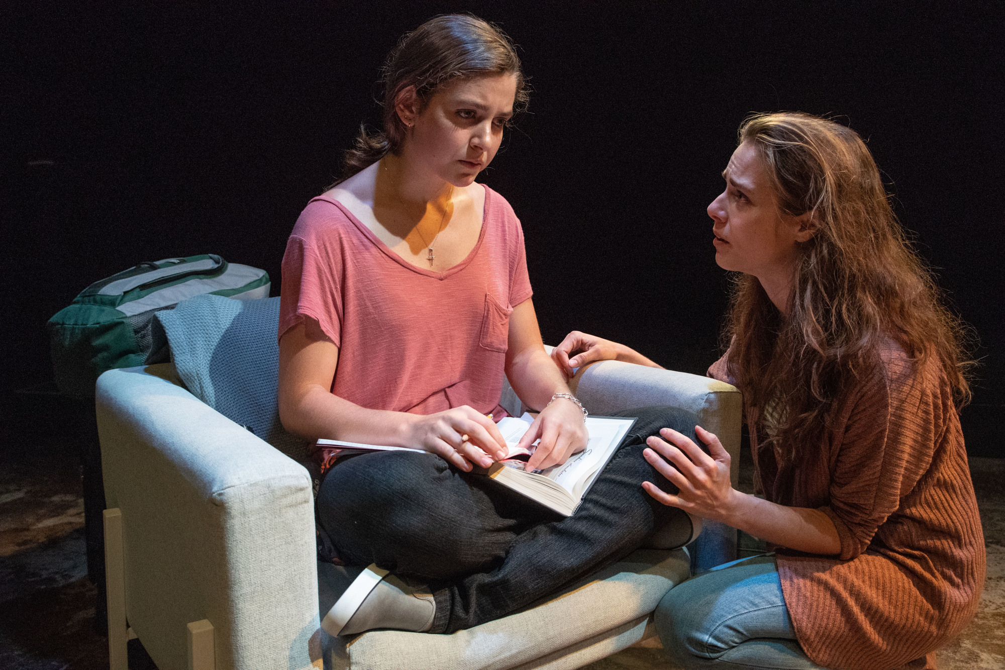 Alice Marcondes plays Rachel and Kelly Pekar plays Kristen in “Dike.” Photo courtesy Dylan Jon Wade Cox