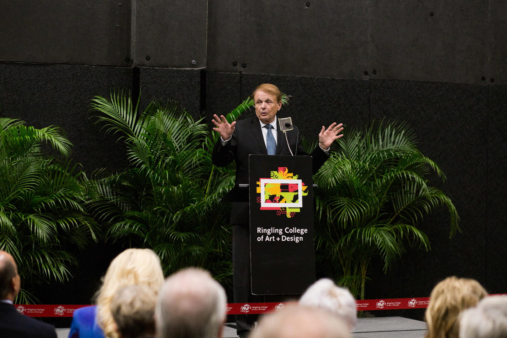 Ringling College of Art and Design President Larry Thompson speaks at the school's ribbon cutting for its new Studio Labs Post-Production Facility. File photo