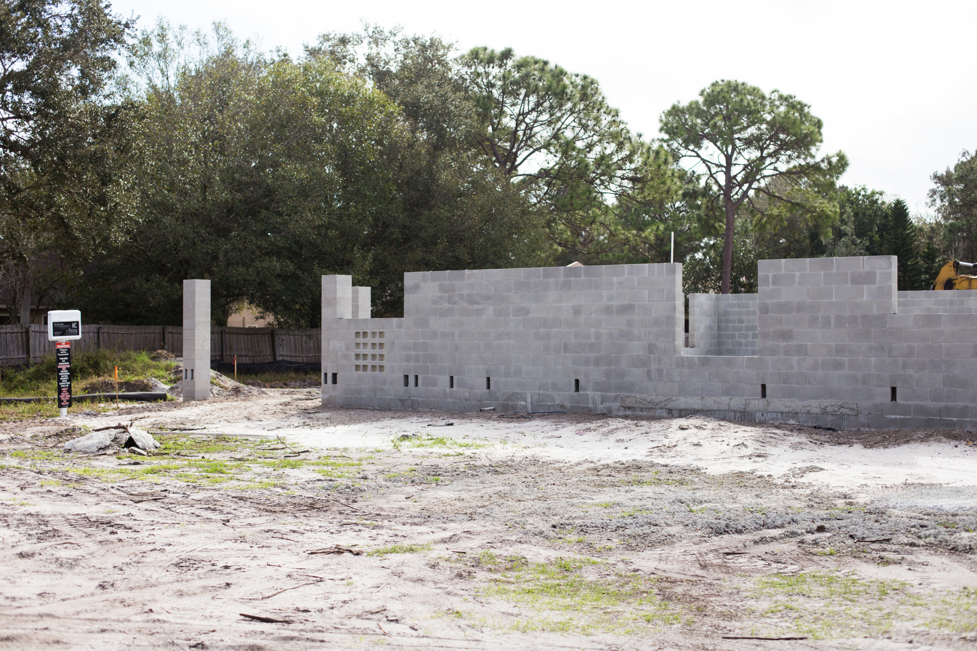 Construction has started on one of the residential homes.