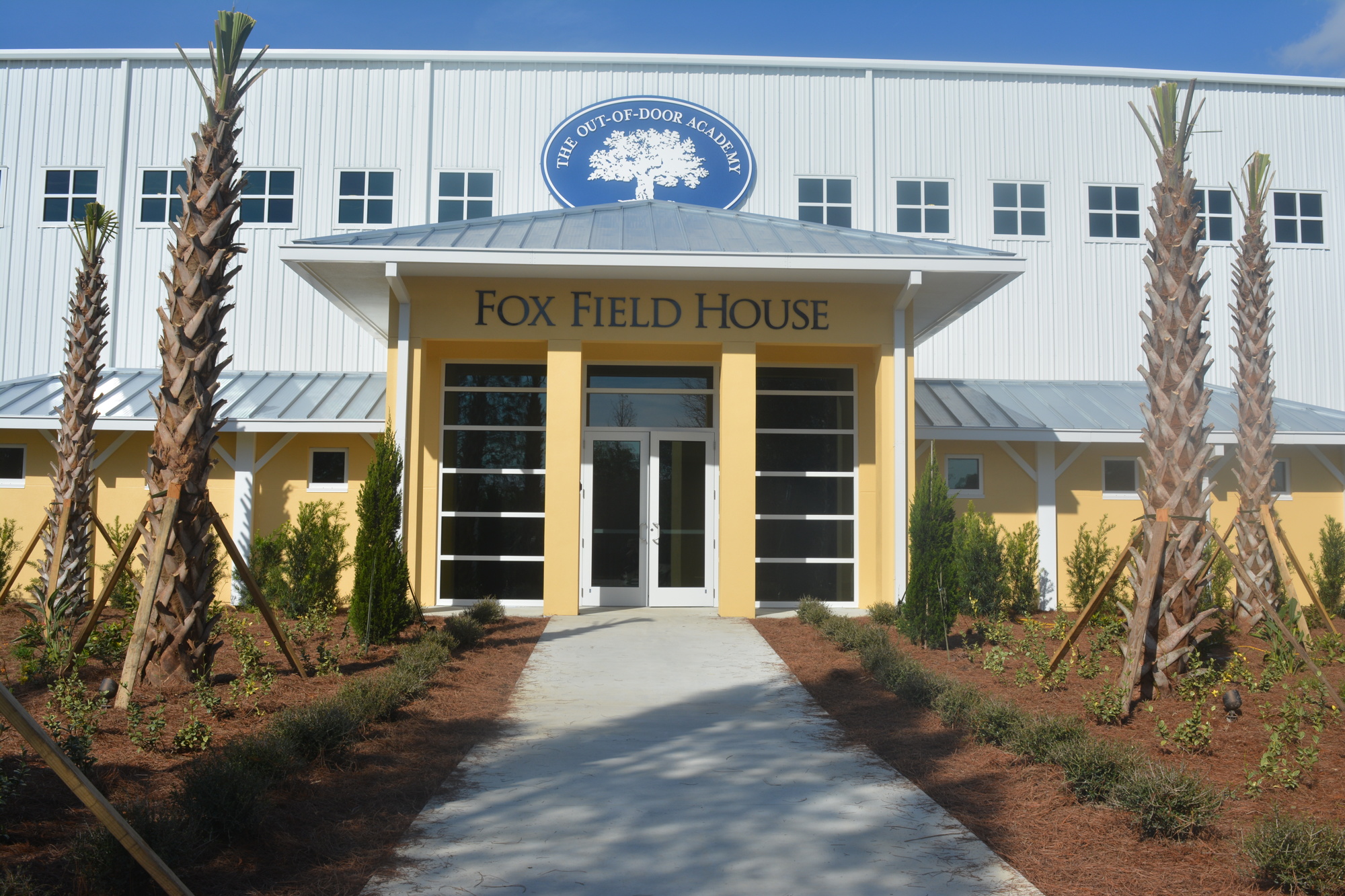 The exterior of Fox Field House on its opening day.