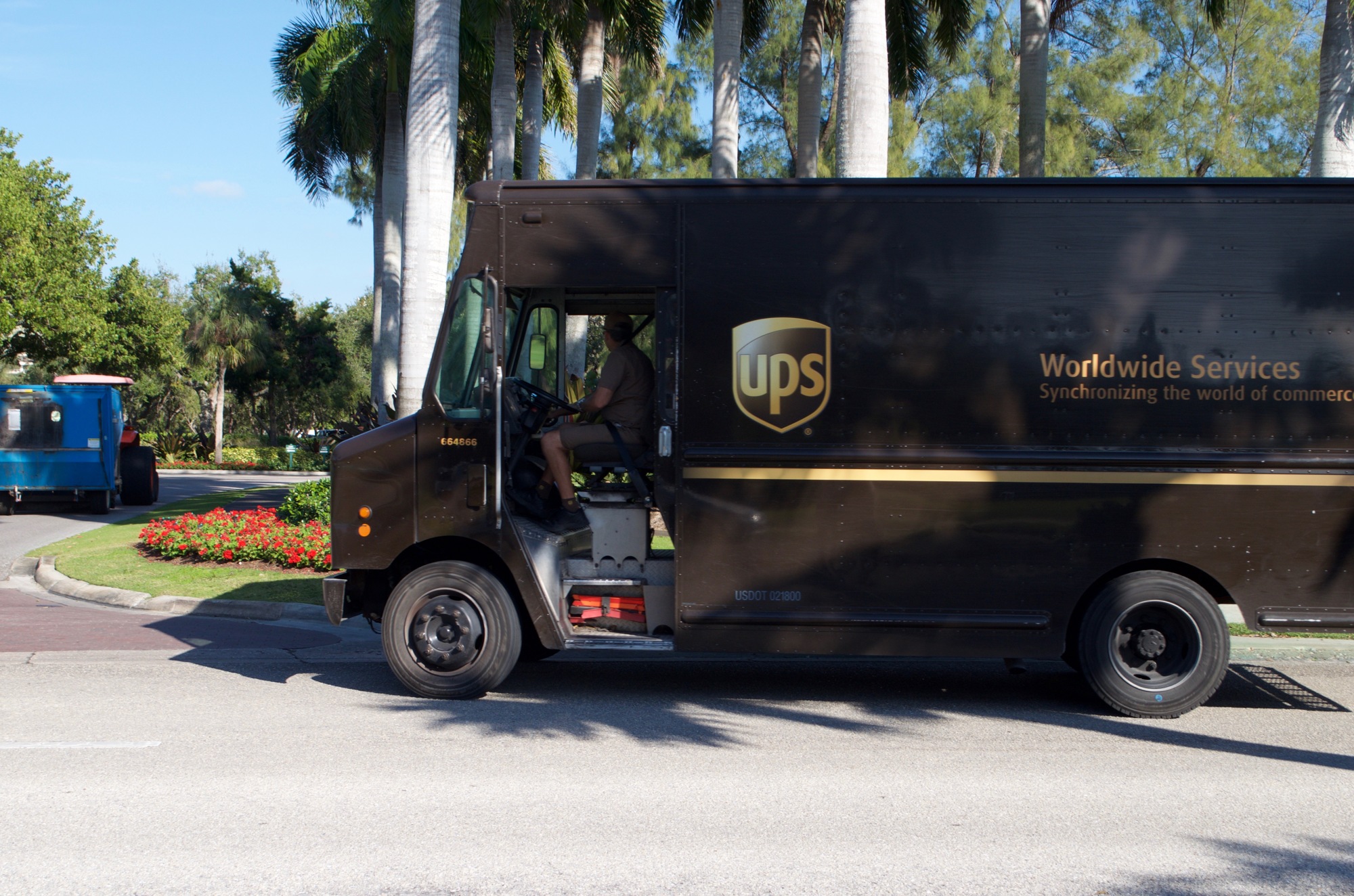 Delivery trucks are a common sight on Harbourside Drive.