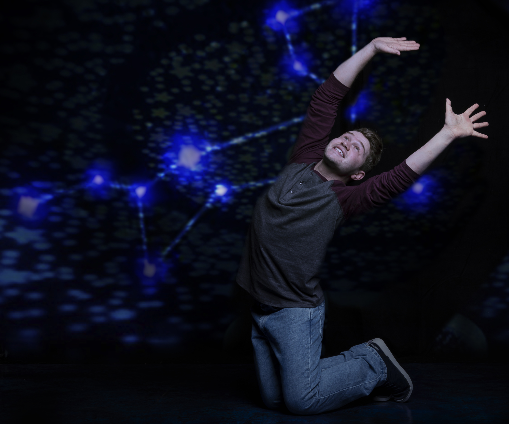 Alexander Stuart stars in “The Curious Incident of the Dog in the Night-Time” at Florida Studio Theatre. Photo by Matthew Holler.
