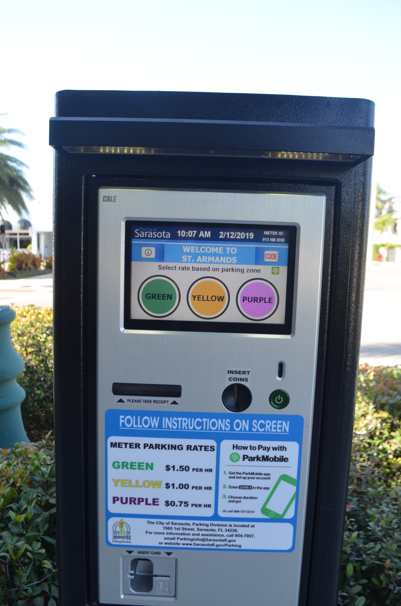 The city has established a tiered pricing structure for different spots in the St. Armands parking district.