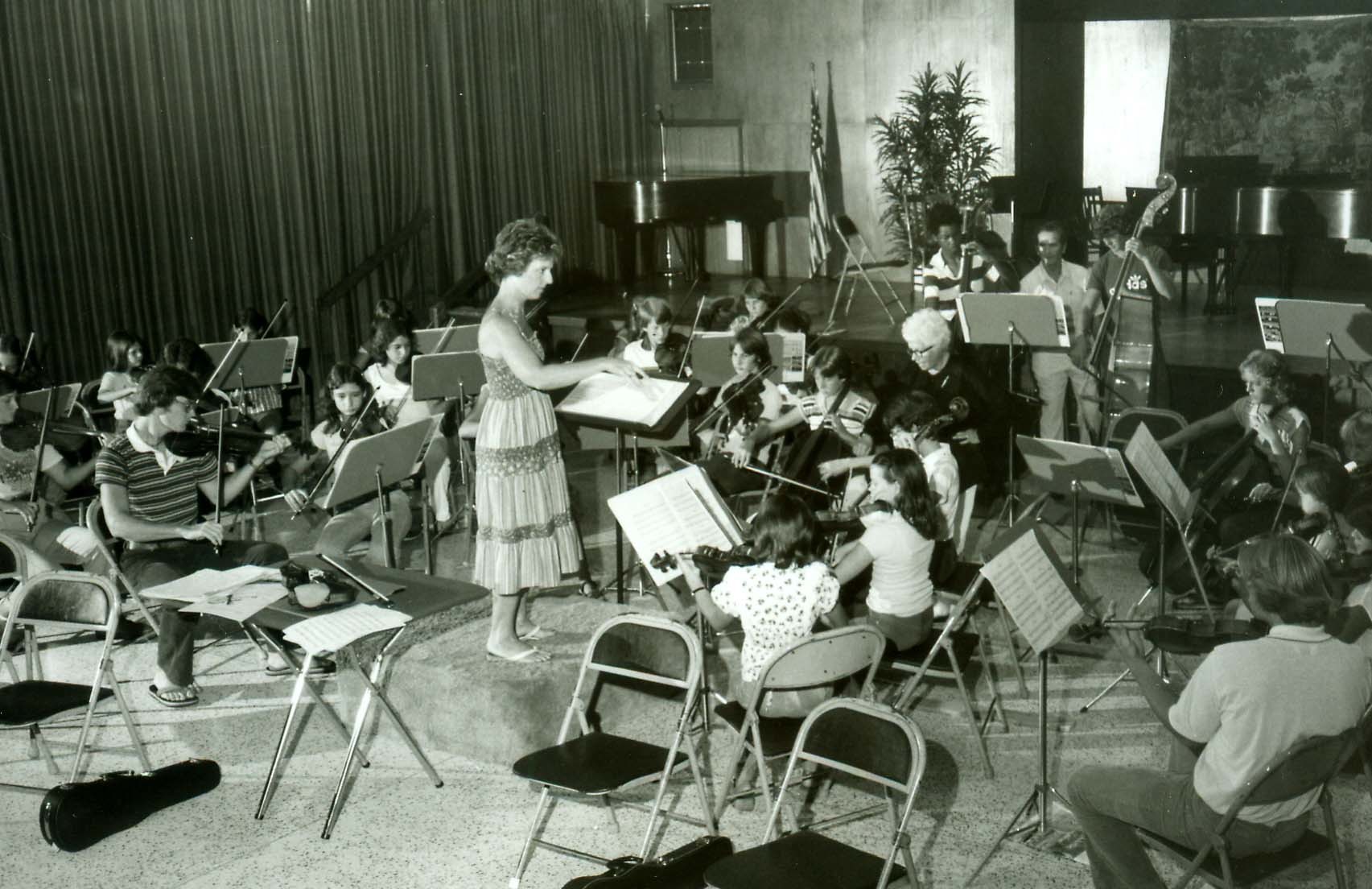 Children practice during a 1978 Youth Orchestra rehearsal. Courtesy photo