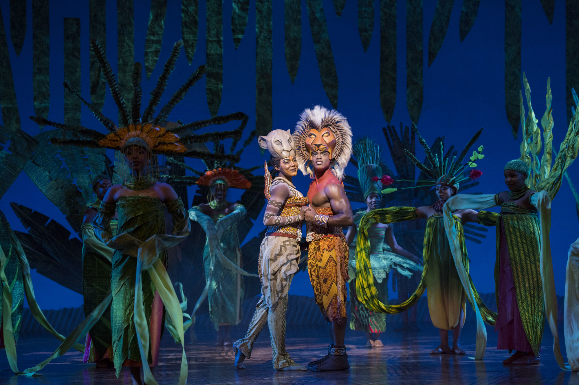 Nia Holloway and Jared Dixon perform as Nala and Simba in Disney's touring production of 