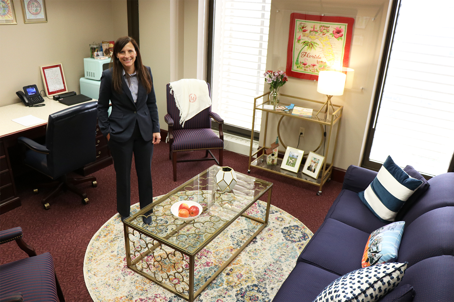 Rep. Margaret Good in her brightly colored and decorated office in the Capitol building in Tallahassee. 
