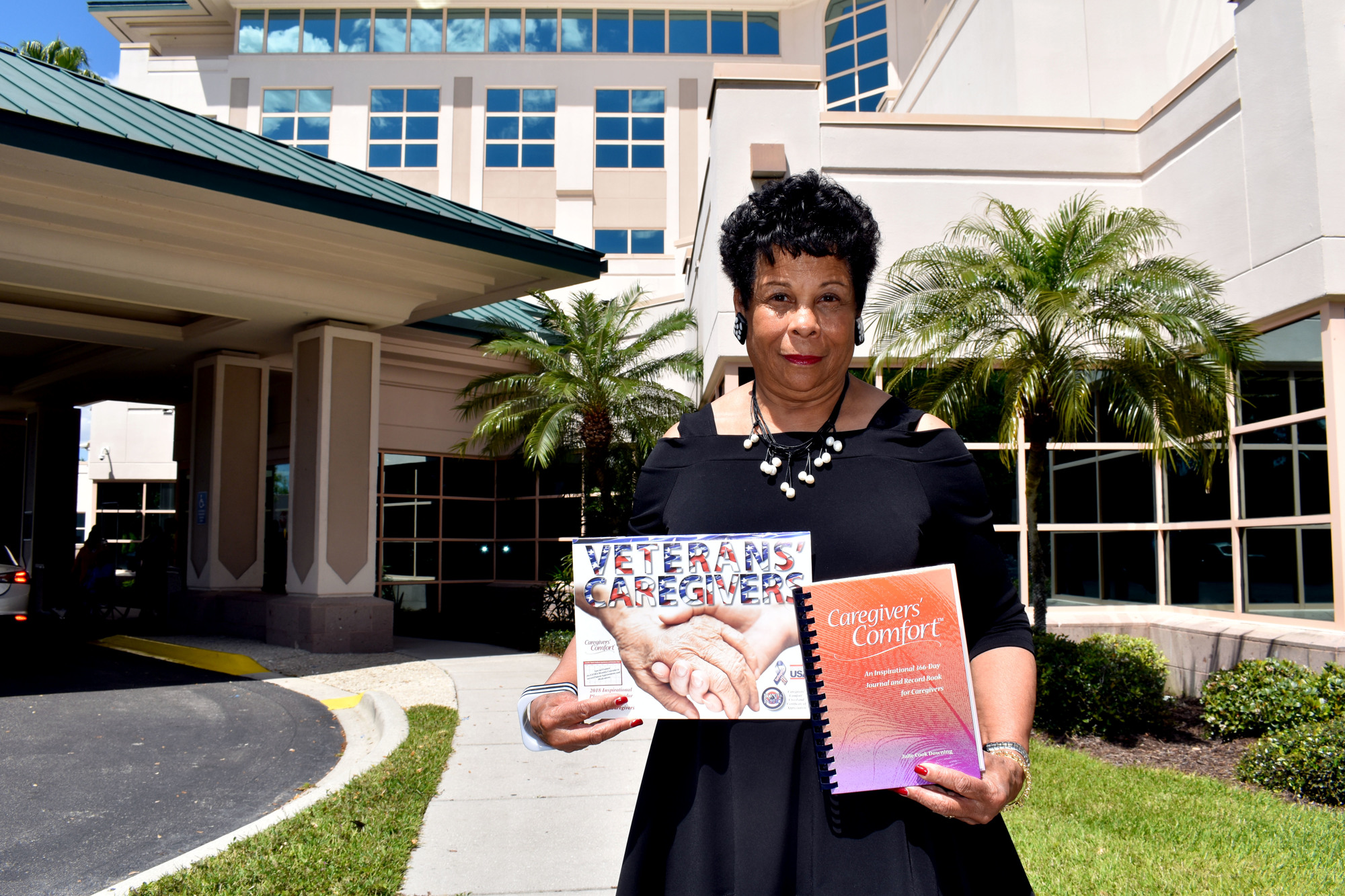 Julie Cook Downing facilitates a caregiving support group at Doctors Hospital of Sarasota. She has self-published a book and calendar to help caregivers.