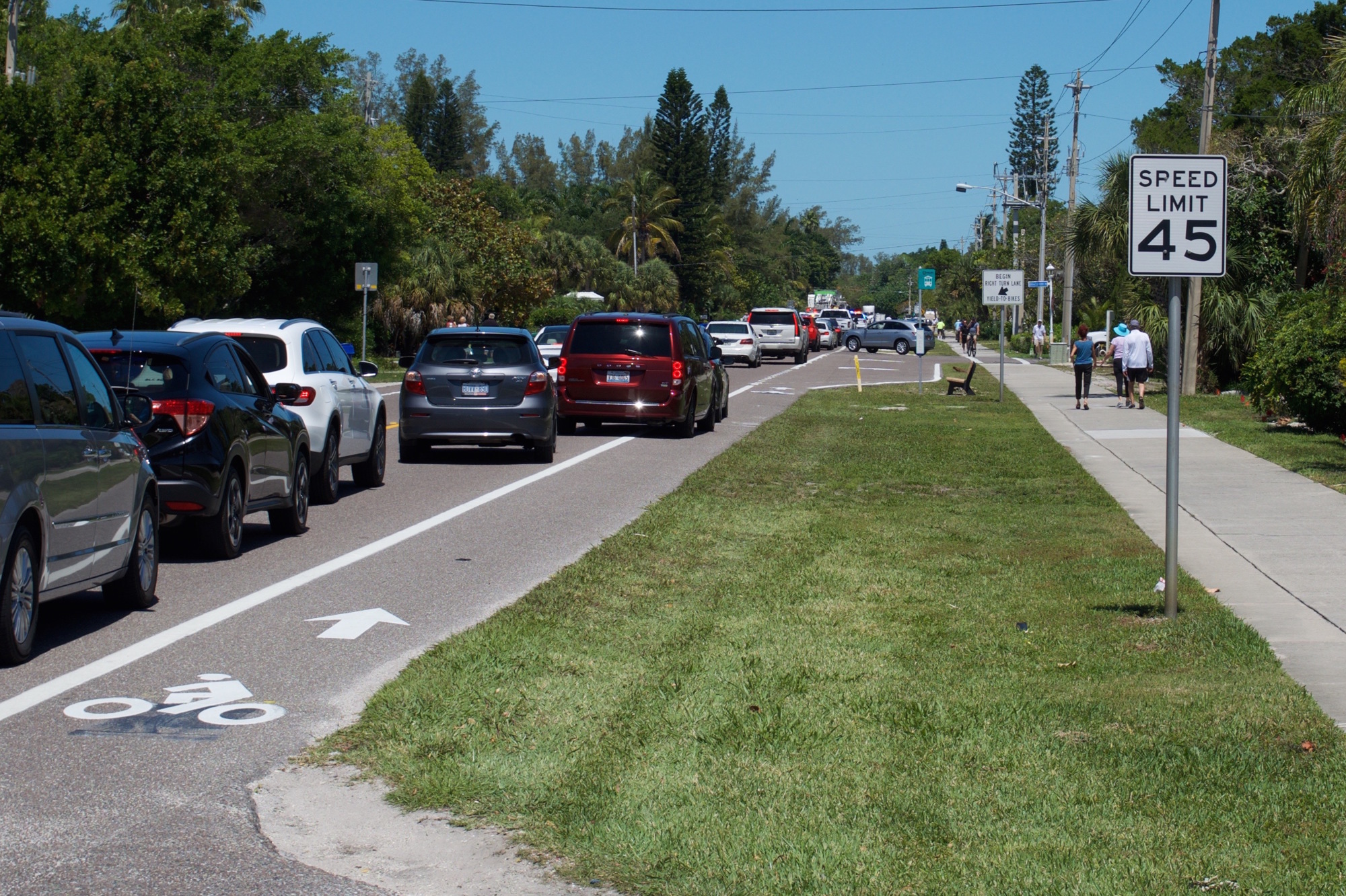 Traffic is backed up around noon on Gulf of Mexico Drive. The road was reopened around 12:15 p.m.