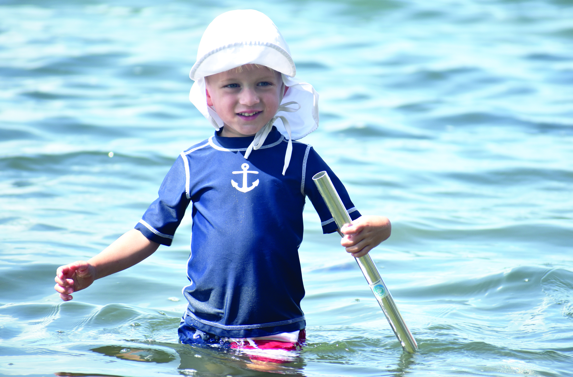 Luke Plummer is all smiles as he explores Sarasota Bay during a Mote Mommy and Me camp last summer.