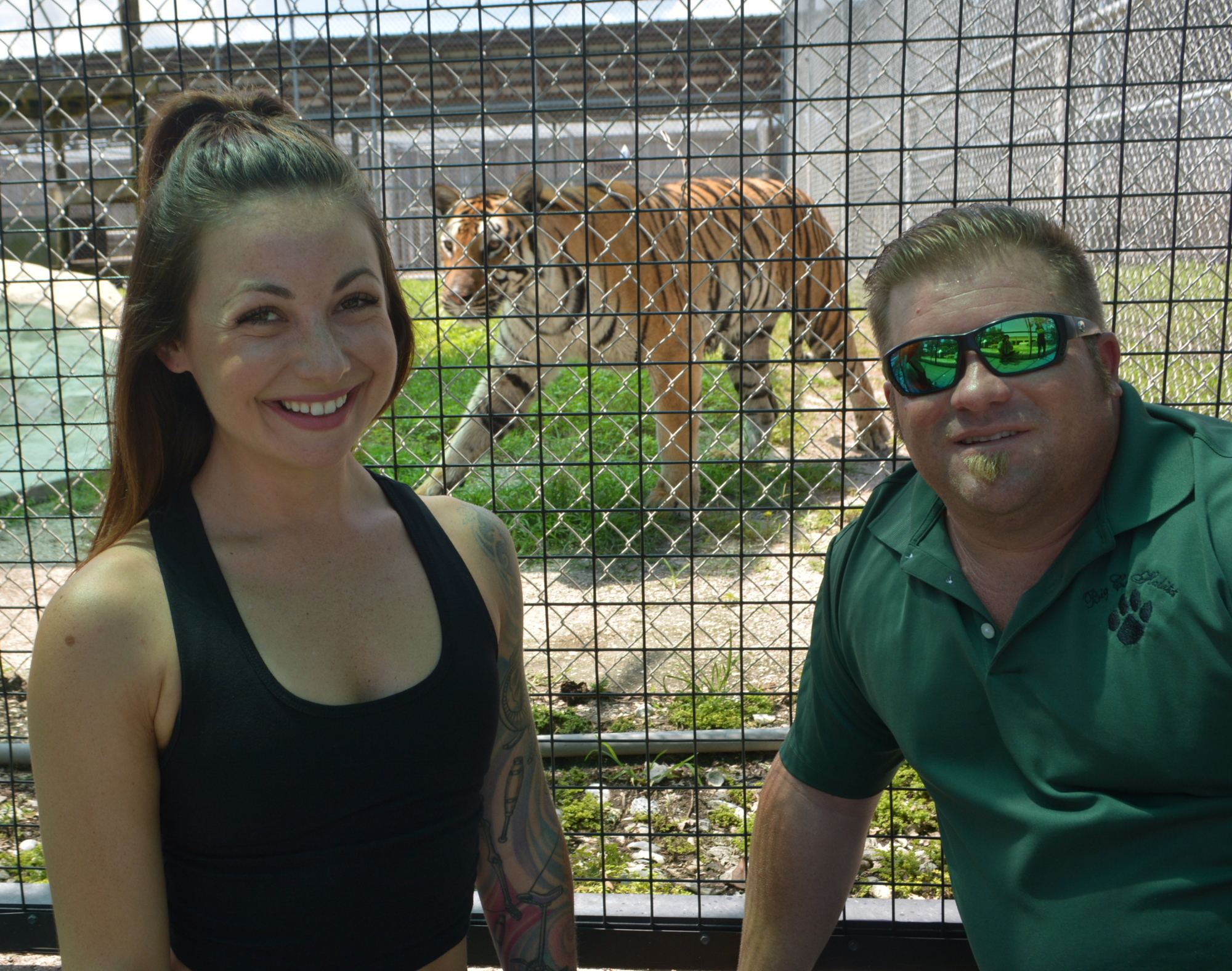 Erika Cain said yoga beginners will be comfortable in her class, including Big Cat Habitat Vice President Clayton Rosaire.