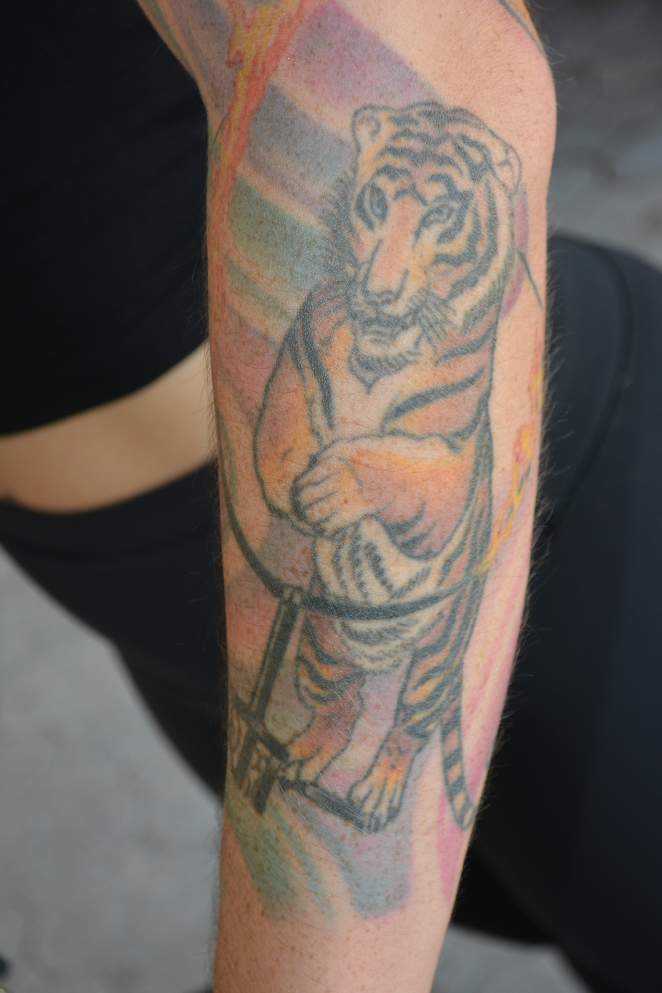 Erika Cain has a tattoo of a Bengal tiger.