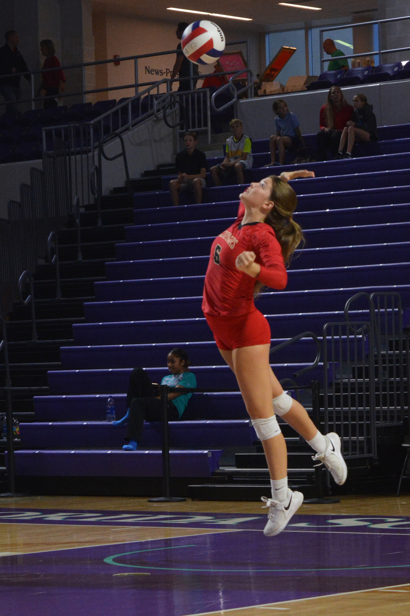 4. Cougars senior Kali Plattner crushes a serve attempt in the state championship game. Cardinal Mooney reached the championship for the first time in program history.