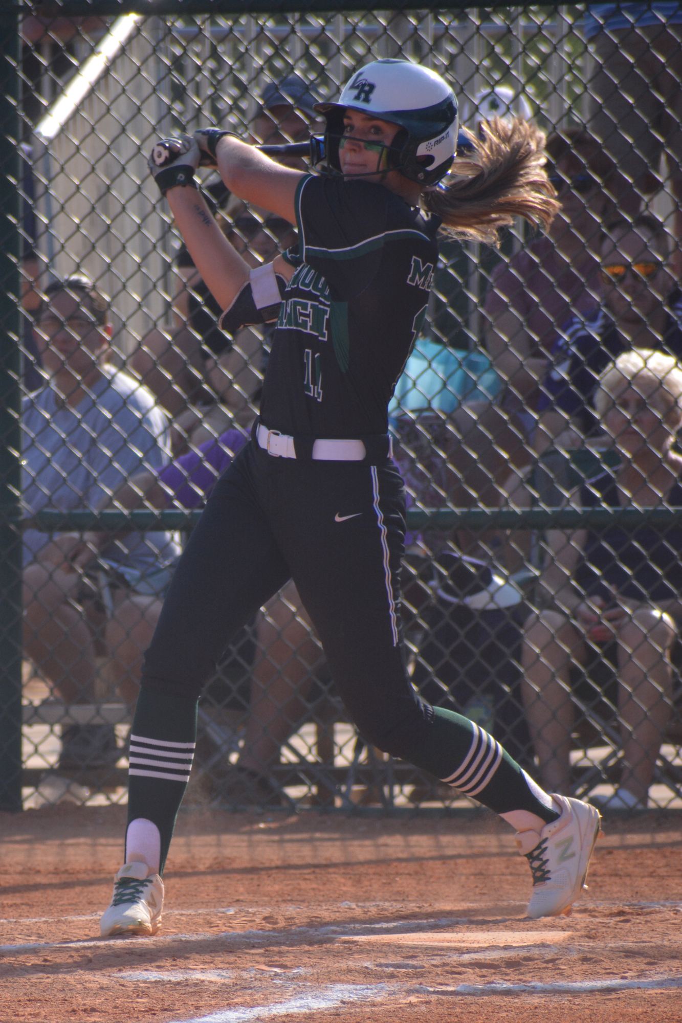 2. Lakewood Ranch junior pitcher/outfielder Claire Davidson takes a mighty cut.