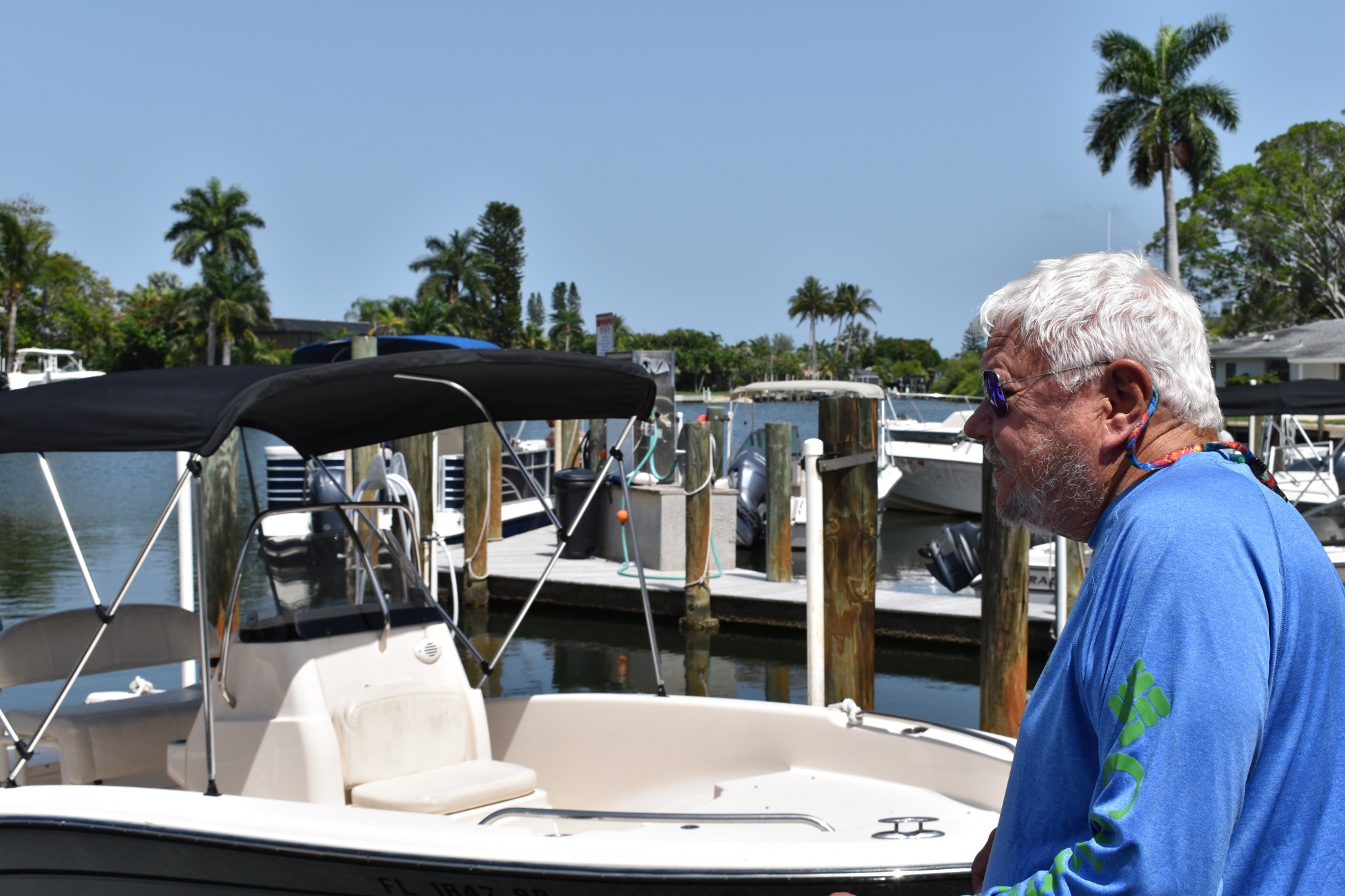 David Miller surveys part of his marina. 